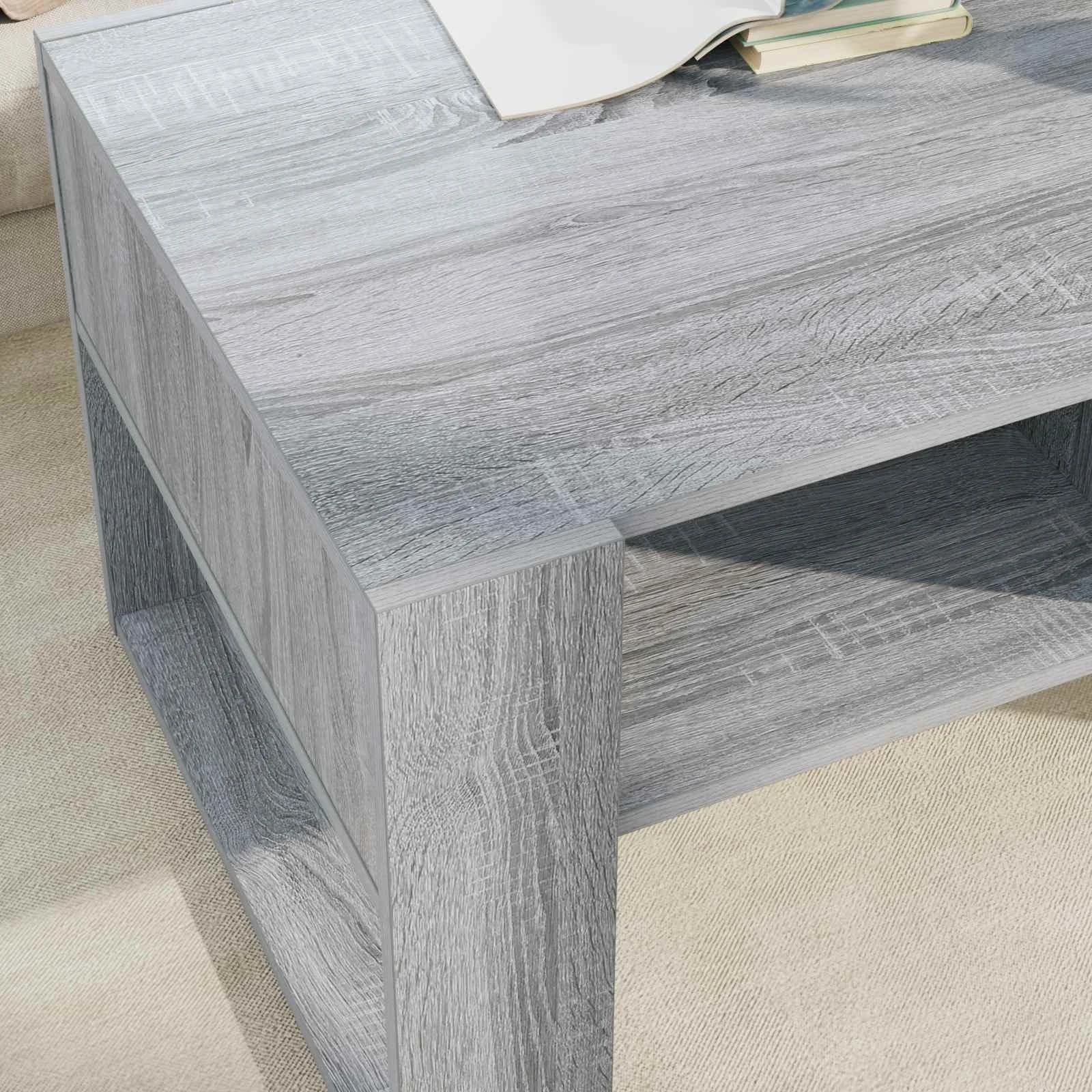 Klubska miza Siva Sonoma 92 x 53 x 45 cm Inženirski les - slika 4