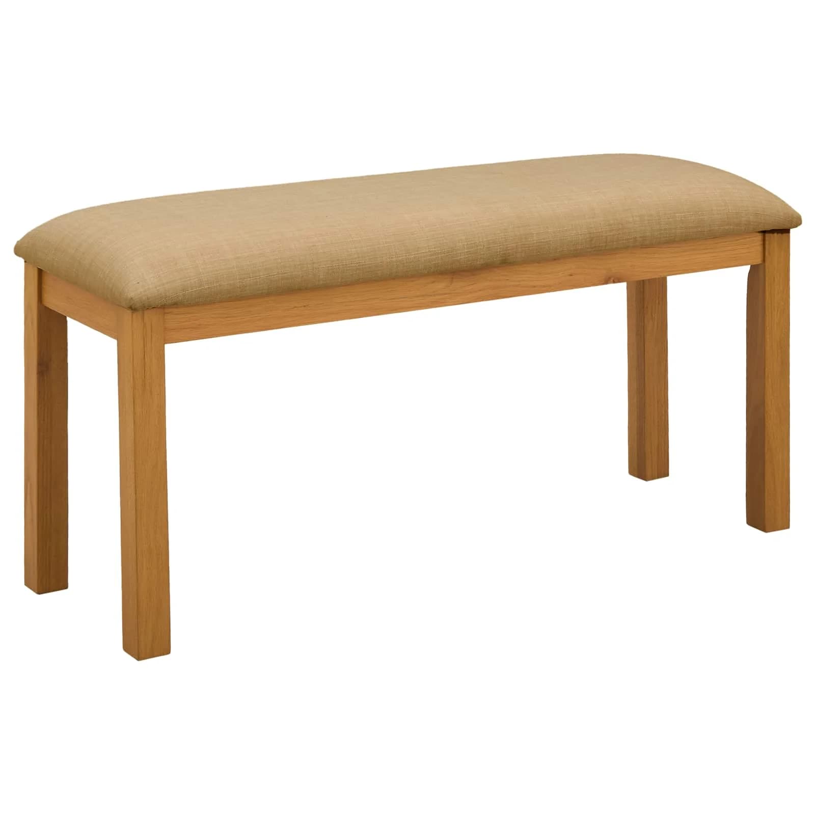Jedilna klop 95 x 32 x 45 cm Masivno hrastovo les Bež - slika 2