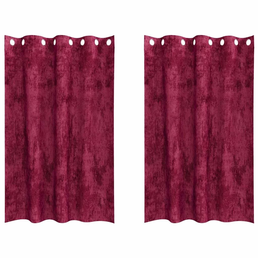 Velvete zavese 2 kos Vinorodna rdeča 175 x 140 cm Žamet - slika 2