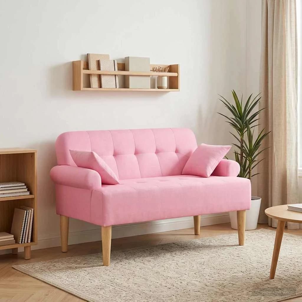Dvojnica s gumbi Roza 120 x 65 x 79 cm Blago