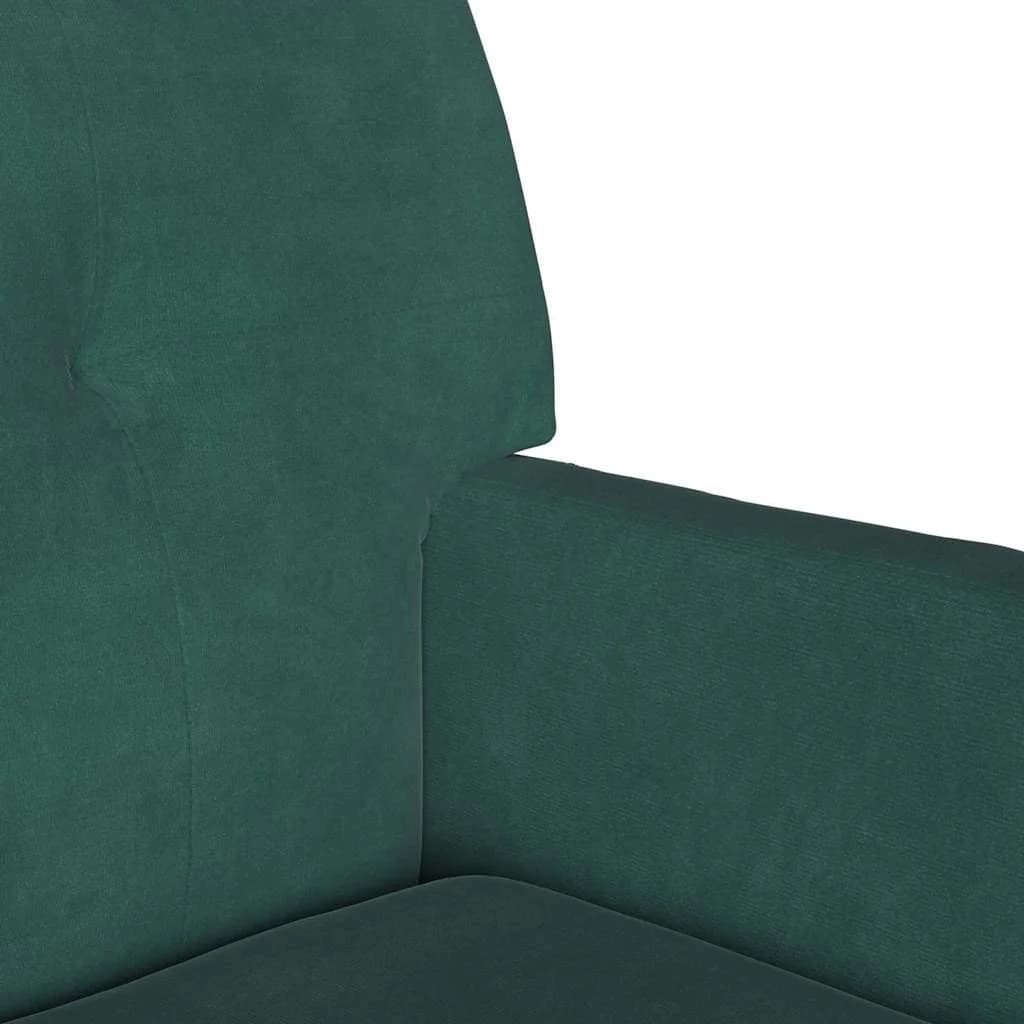 Chesterfield klop Temno zelena 112 x 65,5 x 75 cm Žamet - slika 7