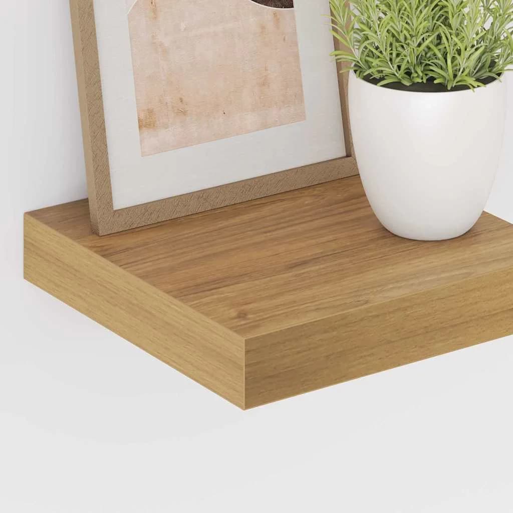 Stenska polica Montaža za steno 4 kos Rjava 23 x 23,5 x 3,8 cm - slika 5