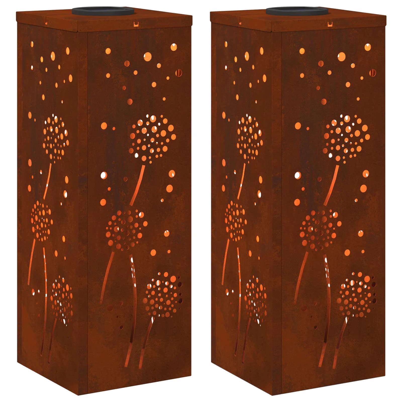 Solarno LED svetilo za pot 2 kos Toplo bela 18 x 18 x 50 cm - slika 2