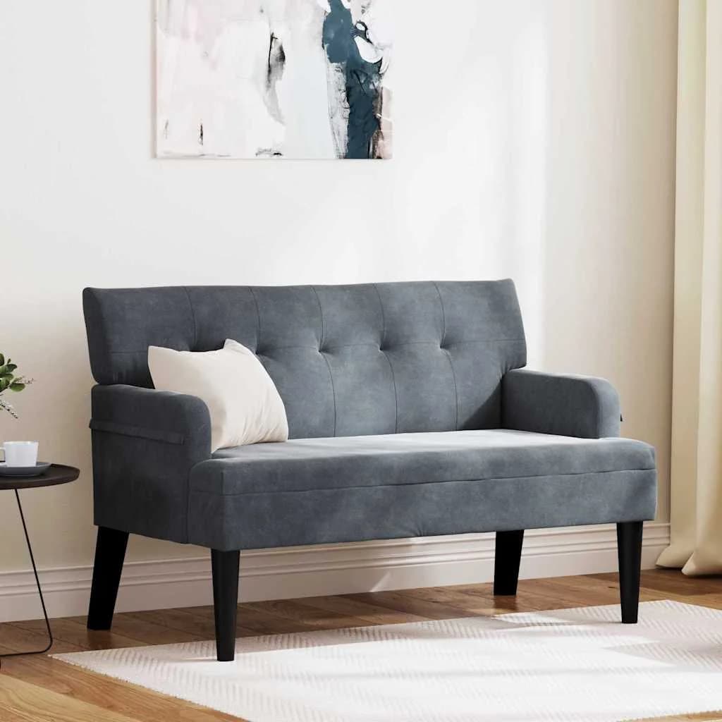 Chesterfield klop Temno siva 112 x 65,5 x 75 cm Žamet
