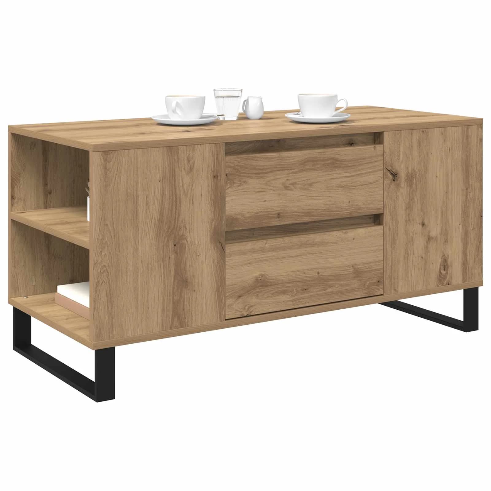 Klubska miza Umetni hrast 102 x 44,5 x 50 cm Inženirski les - slika 3