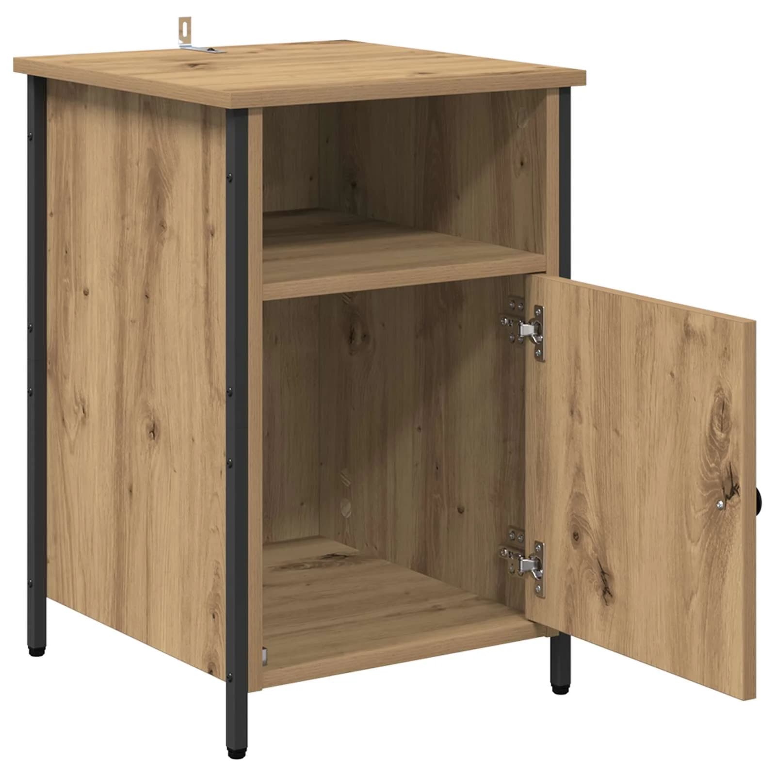 Nočna omarica 2 kos Umetni hrast 40 x 42 x 60 cm Inženirski les - slika 5