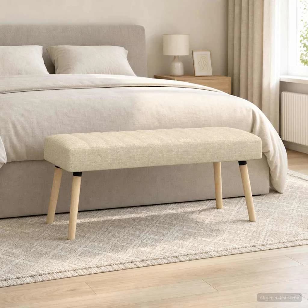 Bench z kanalnim oblazinjenjem Krem 110 x 40 x 46 cm Blago