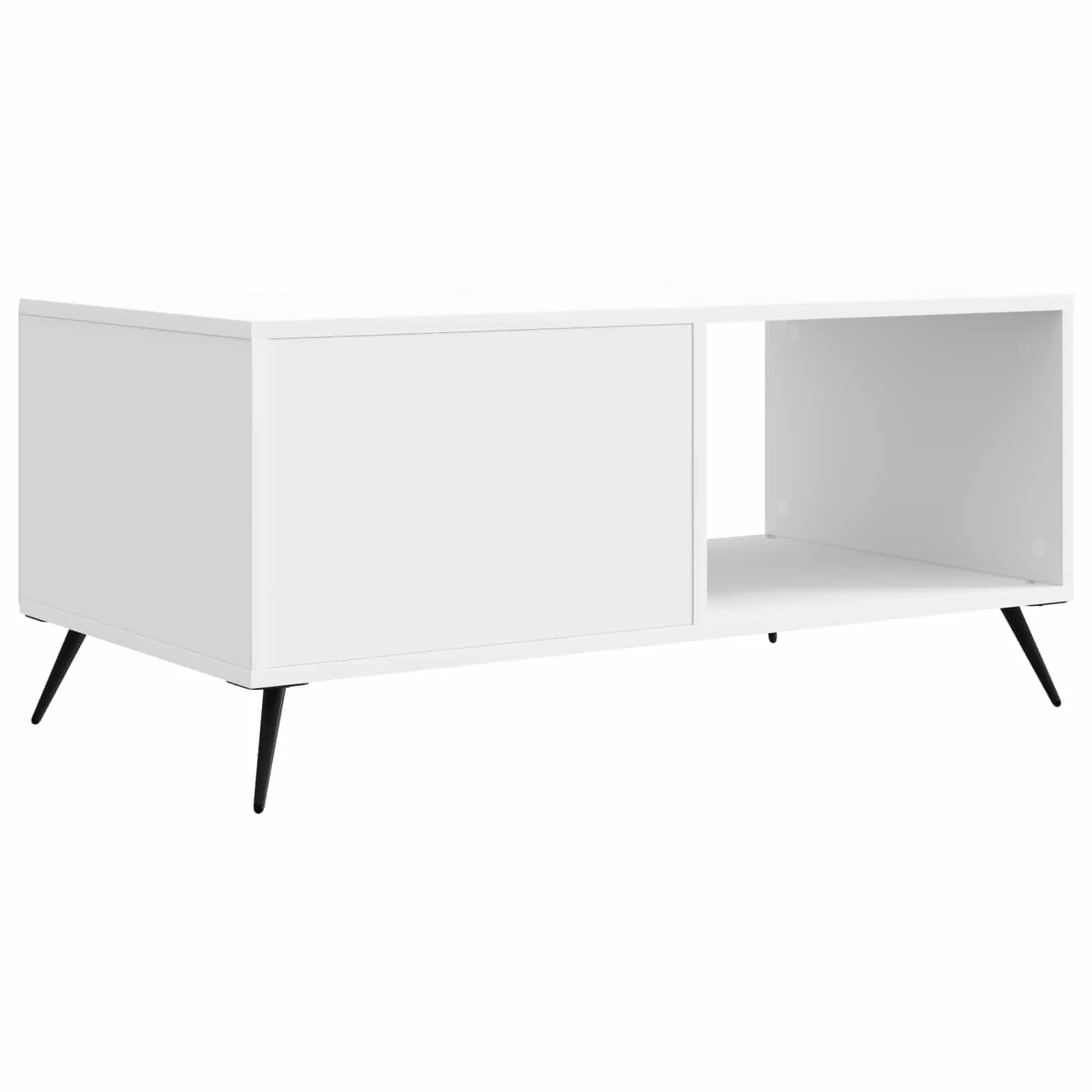 Klubska miza Bela visok sijaj 90 x 50 x 40 cm Inženirski les - slika 7