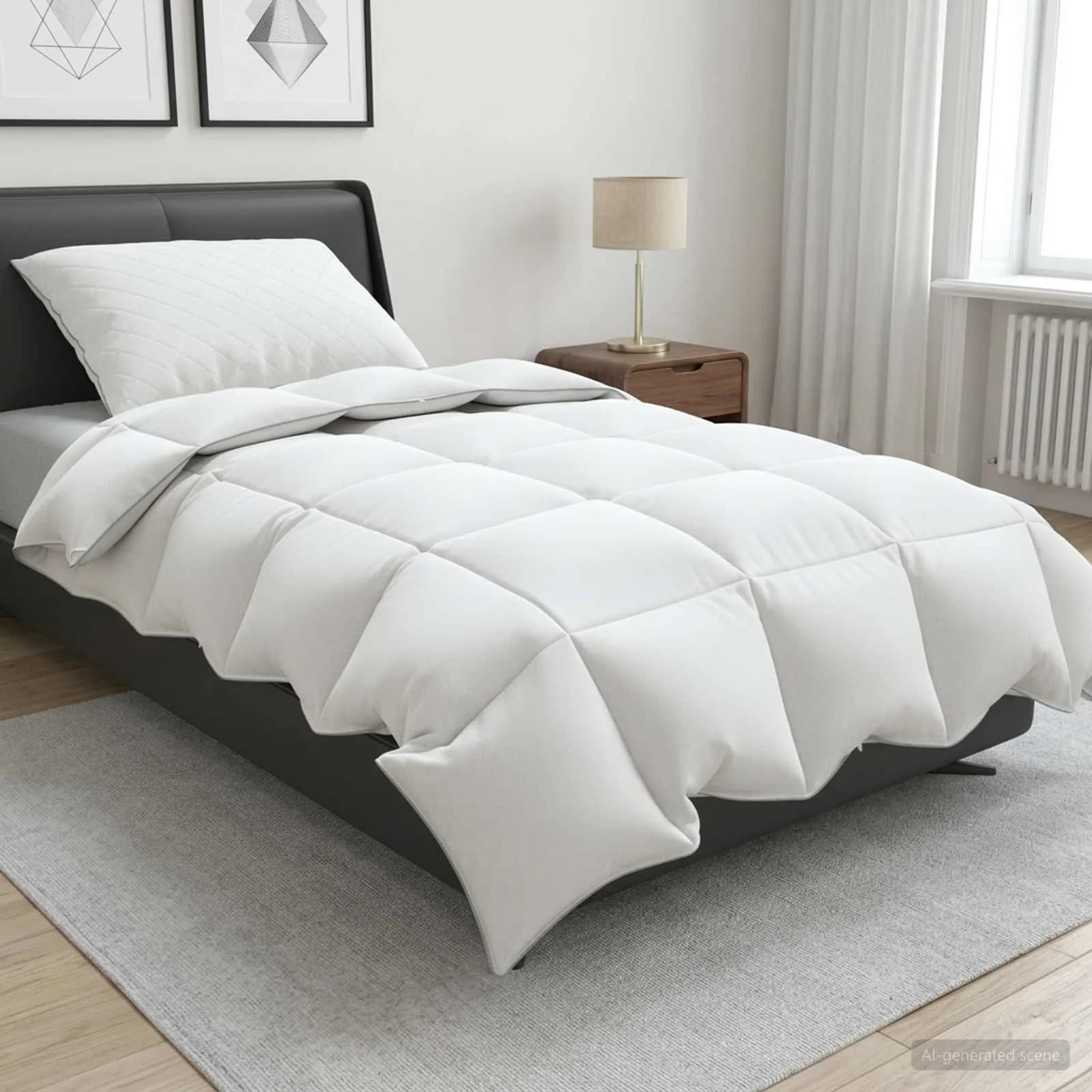 90% Gosji puh set odej FULDA 2 kos 140 x 200 cm 210 GSM Bela