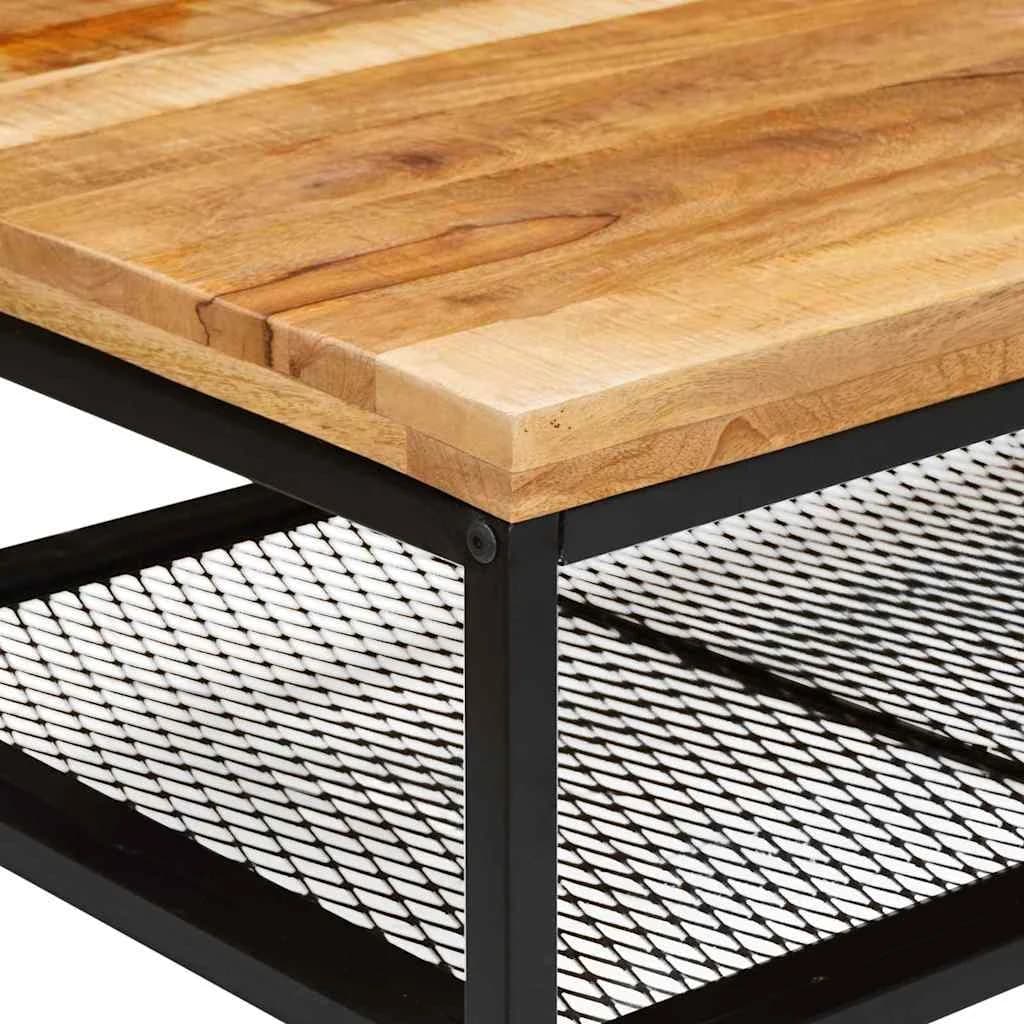 Klubska miza Rjava in črna 110 x 55 x 35 cm Masiven les manga - slika 7