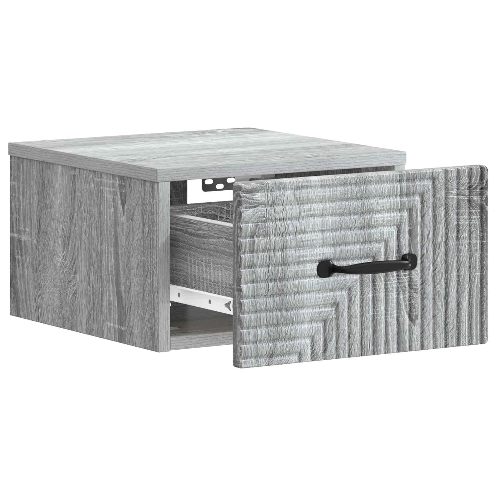 Stenski nočni omarici 2 kos Siva Sonoma 34,5 x 33 x 20 cm - slika 6