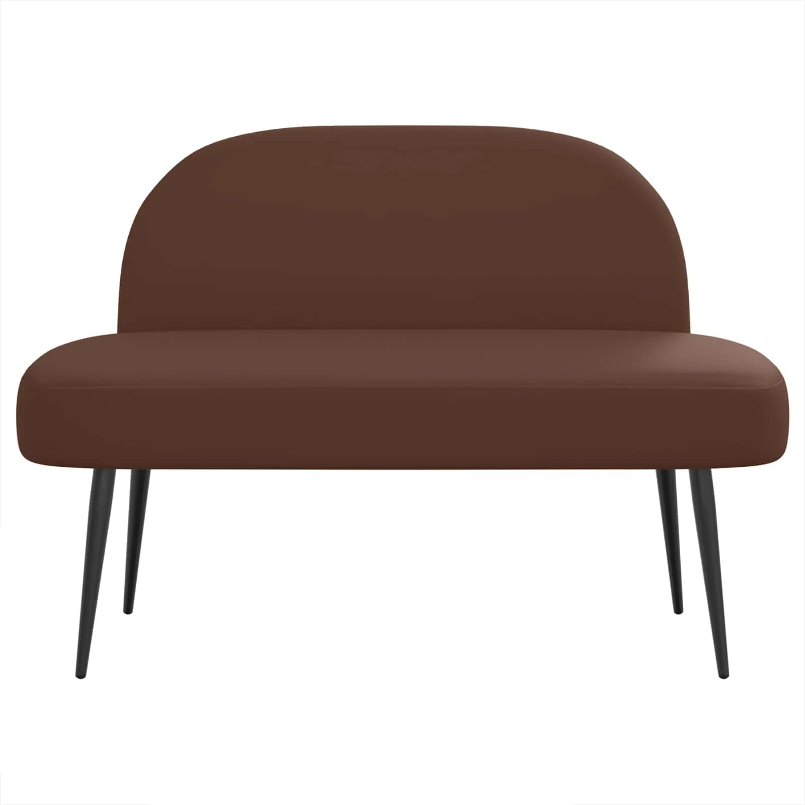 Oblazinjena klop z naslonom Rjava 110 x 60 x 76 cm Umetno usnje - slika 3