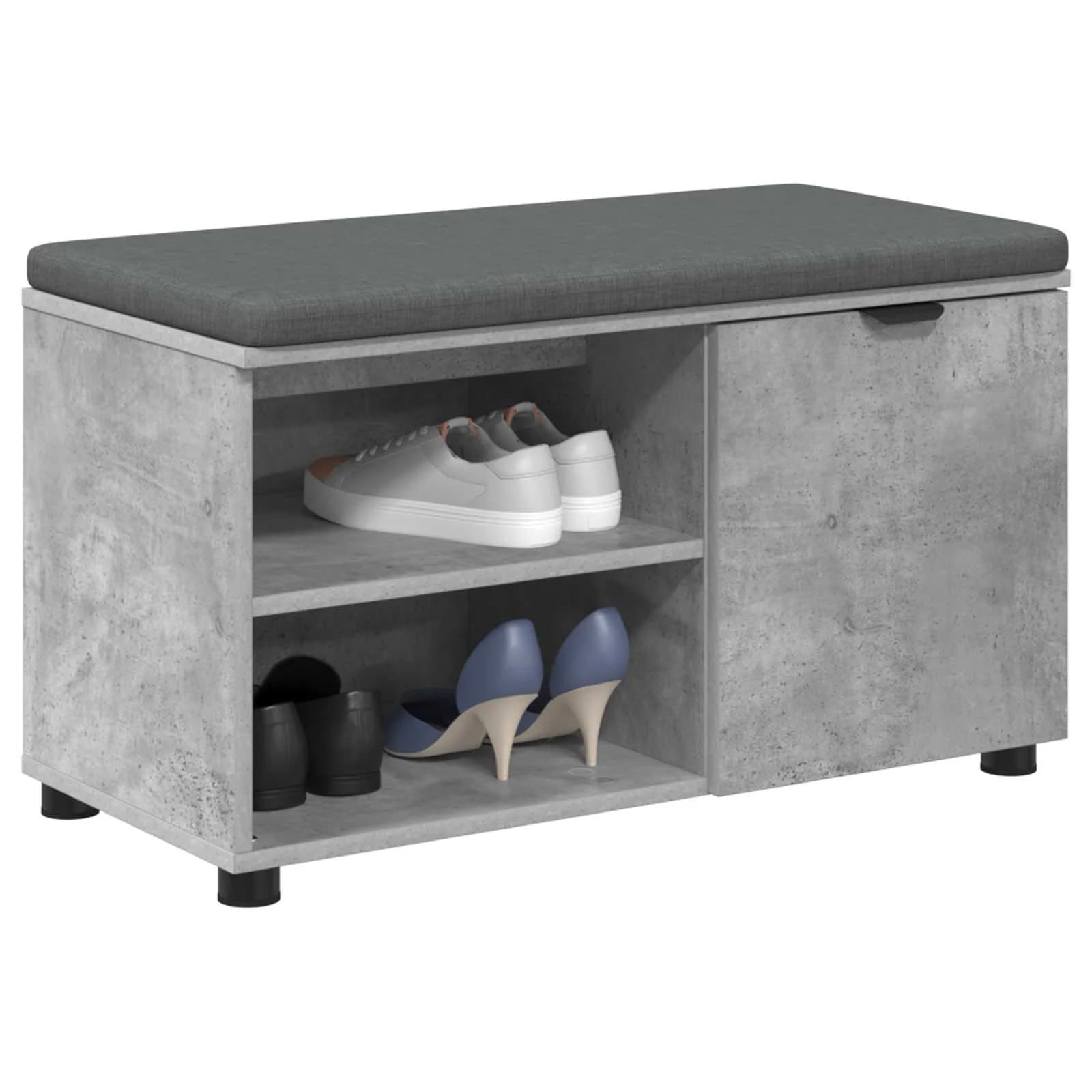 Haldna klop Beton Siva 80 x 38 x 46 cm Oblikovan Les in Tkanina - slika 3