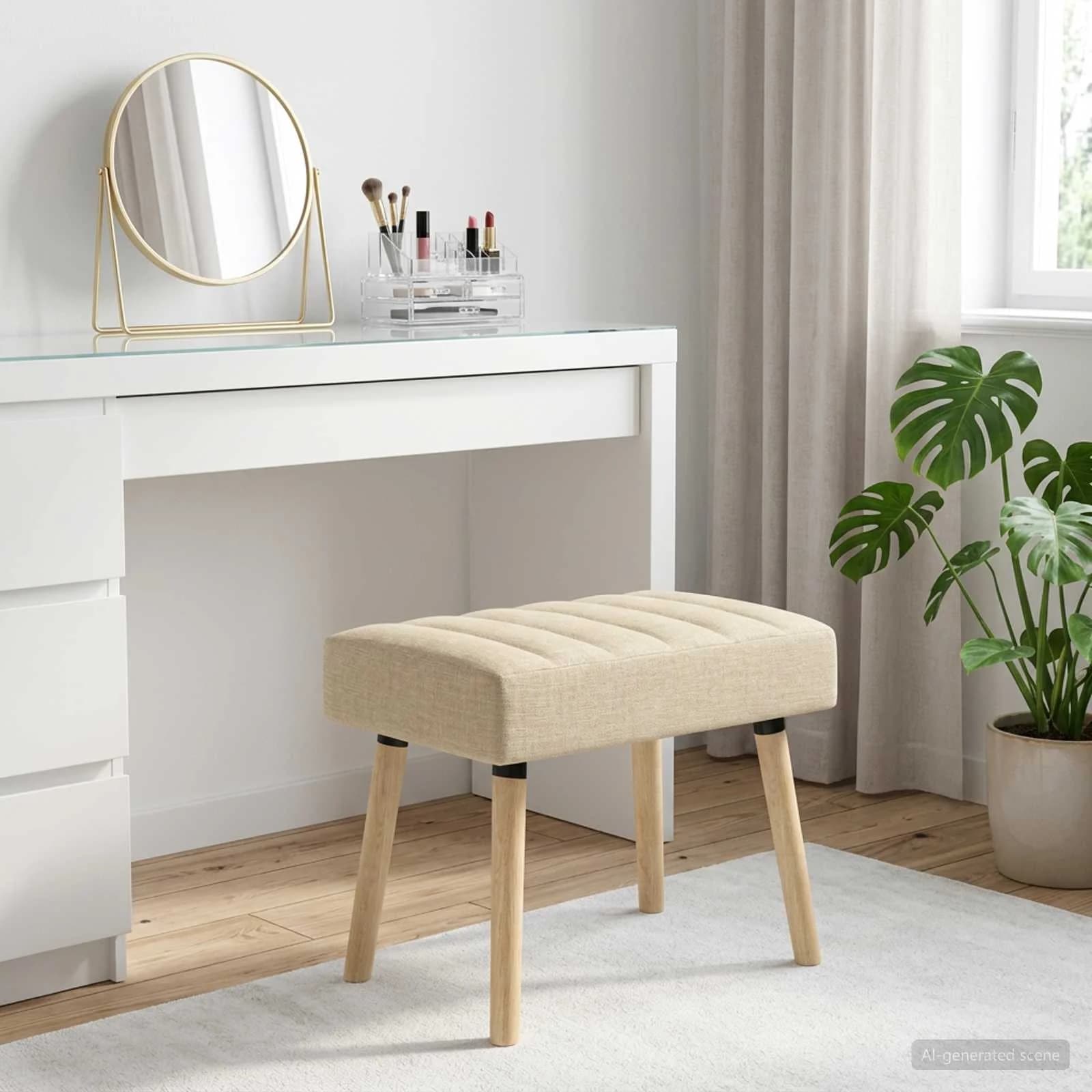 Bench z kanalnim oblazinjenjem Krem 60 x 40 x 45 cm Blago - slika 5