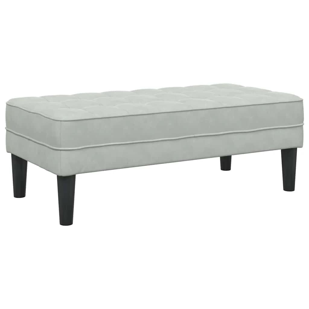 klop z blazino Svetlo siva 113 x 57 x 39 cm Žamet - slika 6