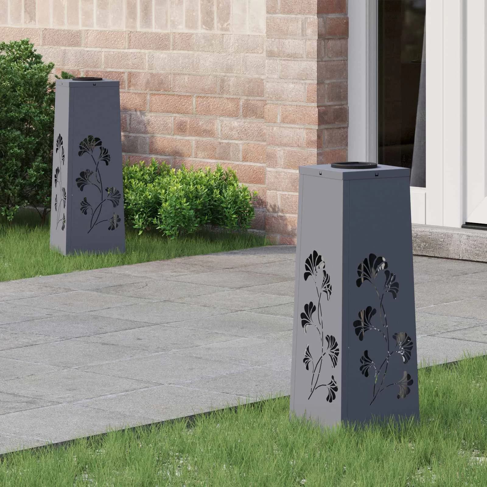 Solarno LED svetilo za pot 2 kos Toplo bela 18 x 18 x 50 cm