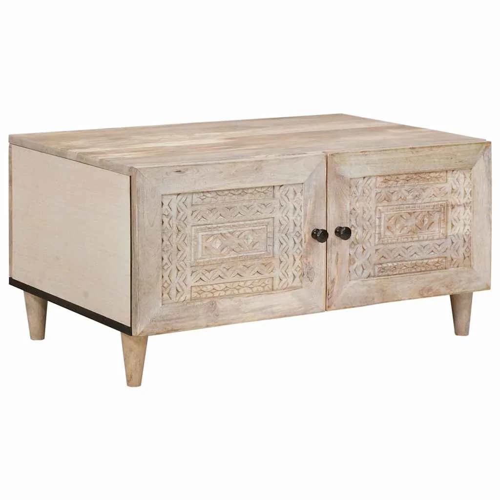 Klubska miza Bela 80 x 54 x 40 cm Inženirski les