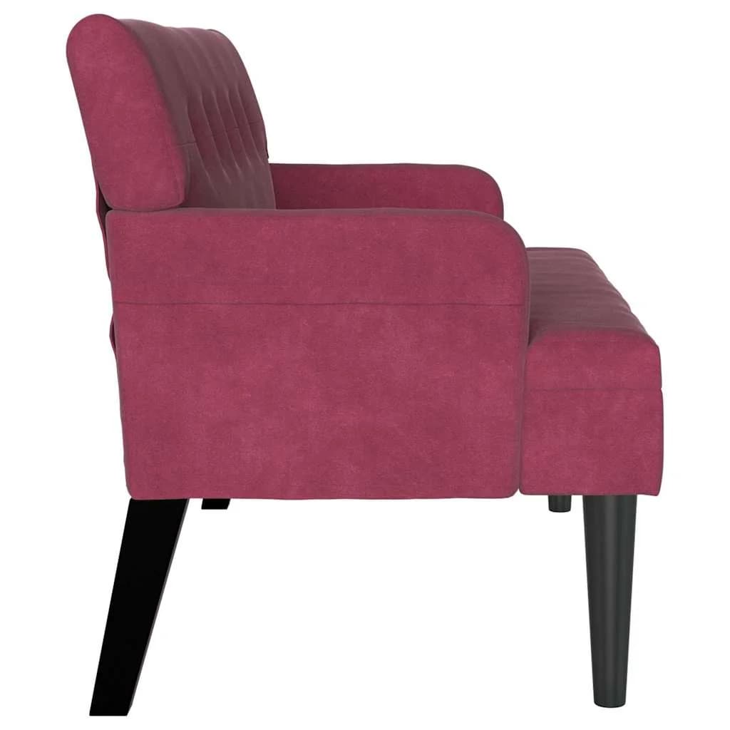 Chesterfield klop Vinorodna rdeča 112 x 65,5 x 75 cm Žamet - slika 5