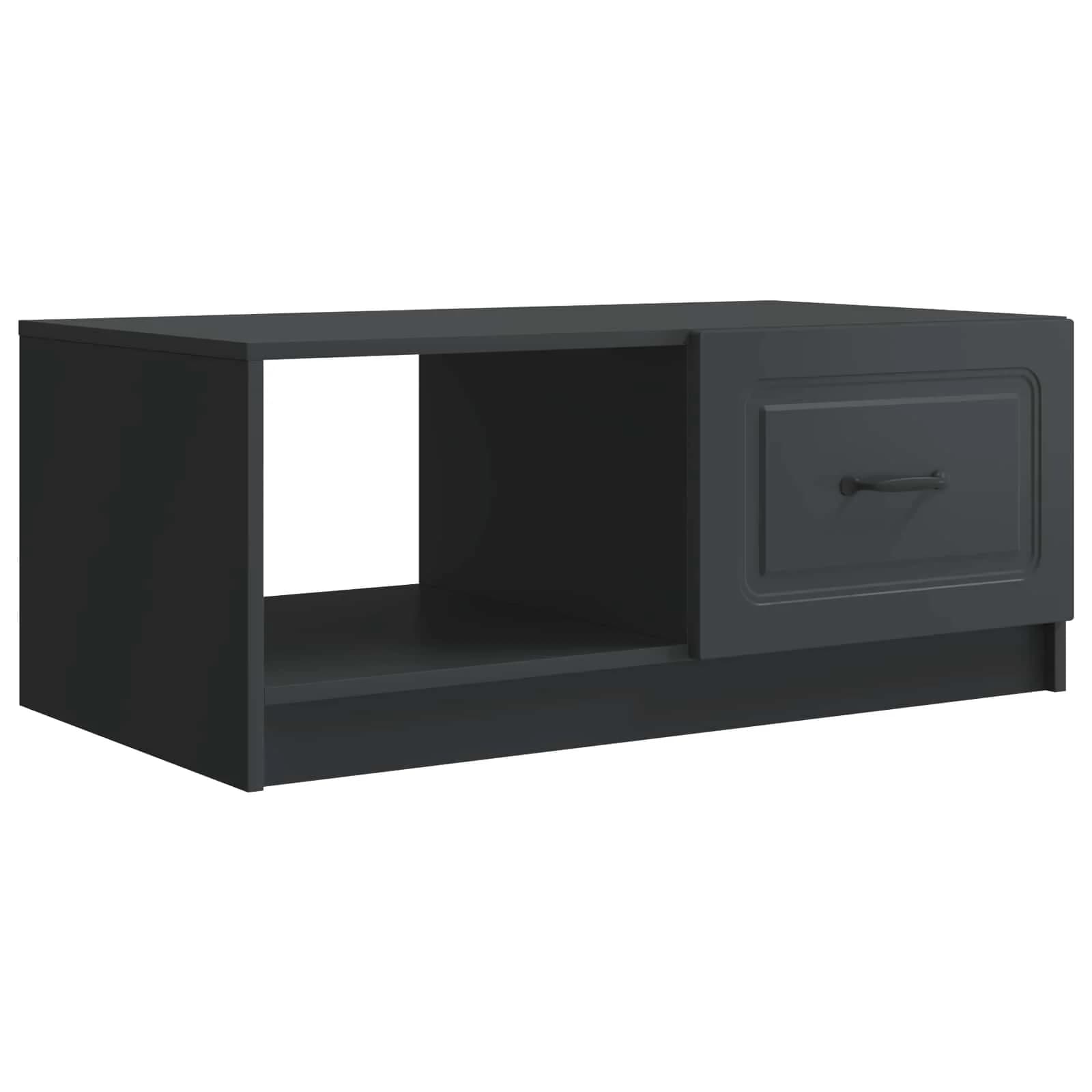 Klubska miza Črna 90 x 50 x 37 cm Inženirski les - slika 2