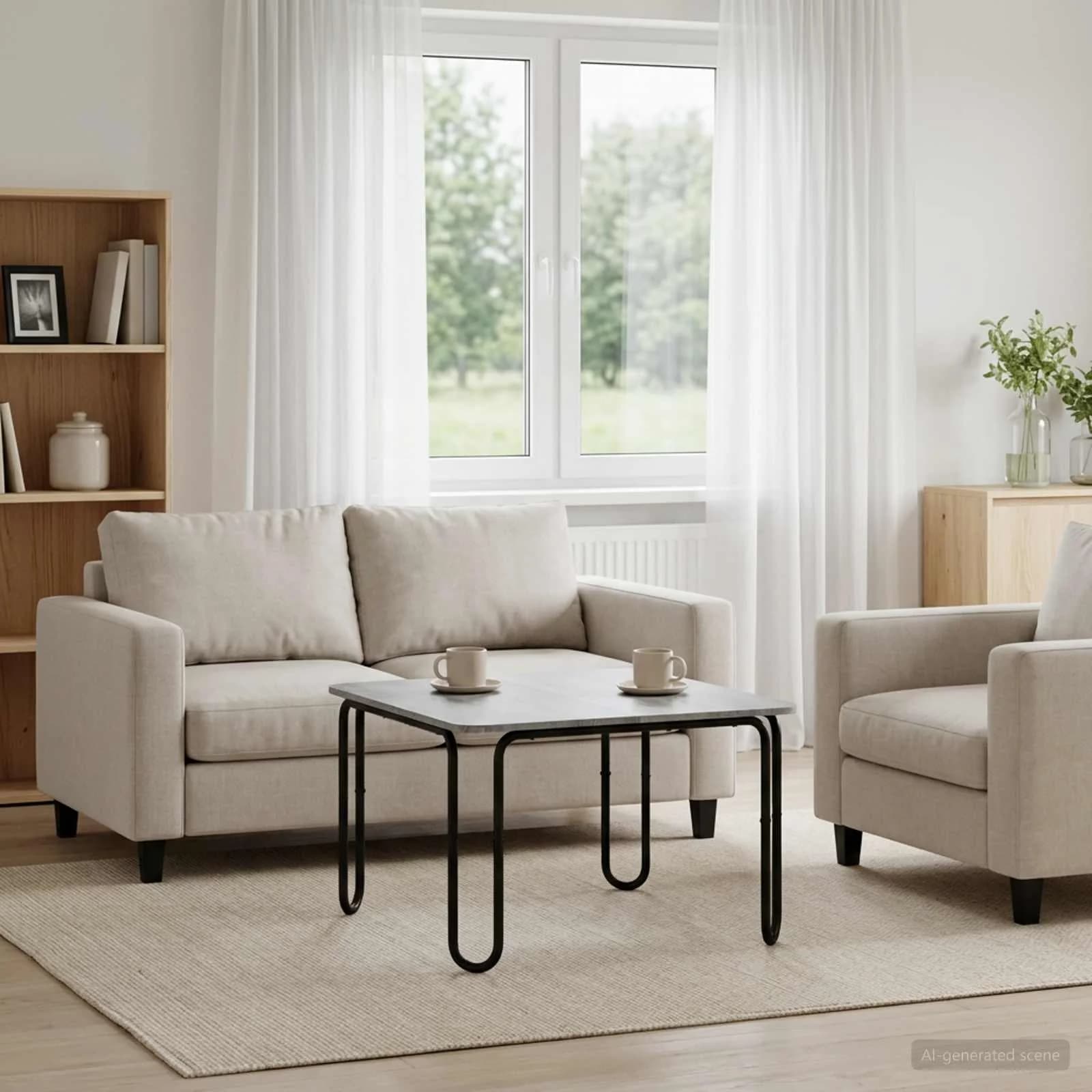 Klubska miza Siva Sonoma 100 x 100 x 45 cm Inženirski les
