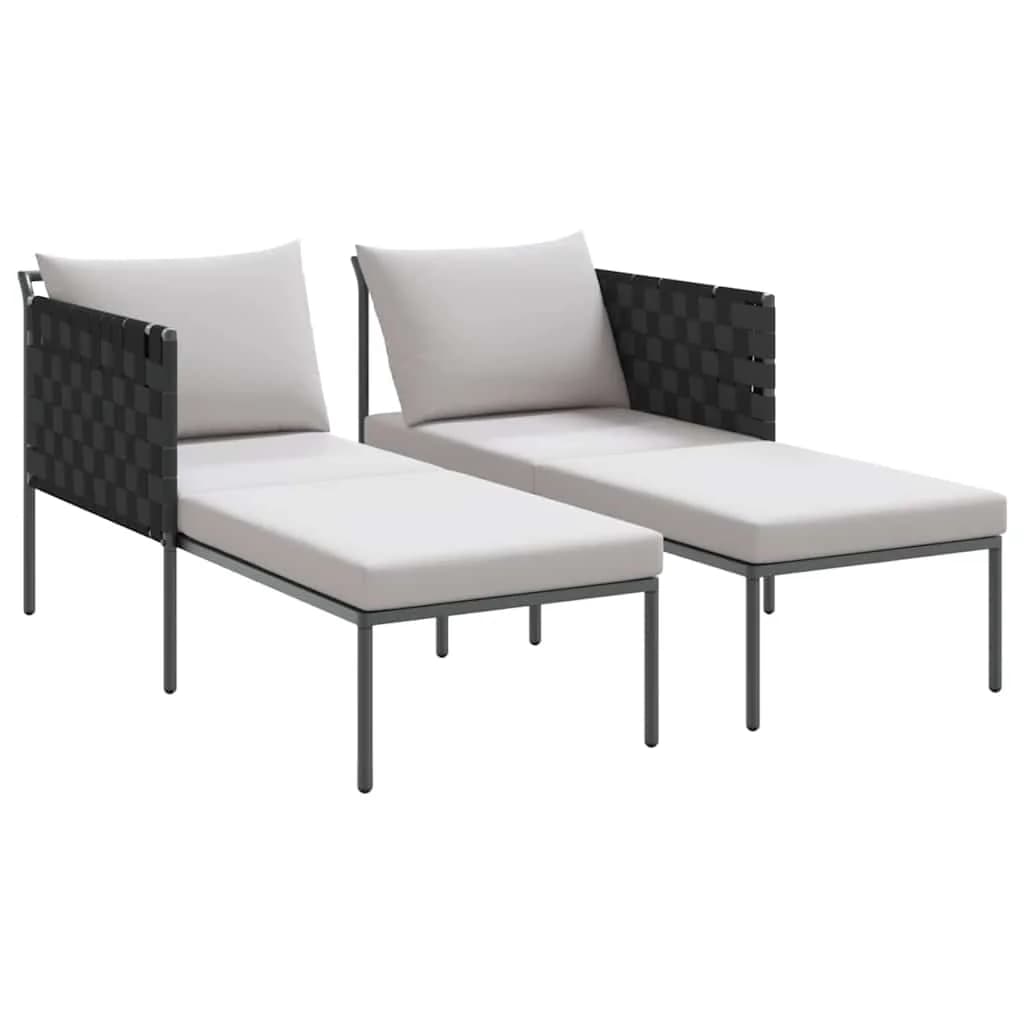 Ležalnik Antracit 153 x 115 x 69.5 cm Prašno lakirano jeklo - slika 4