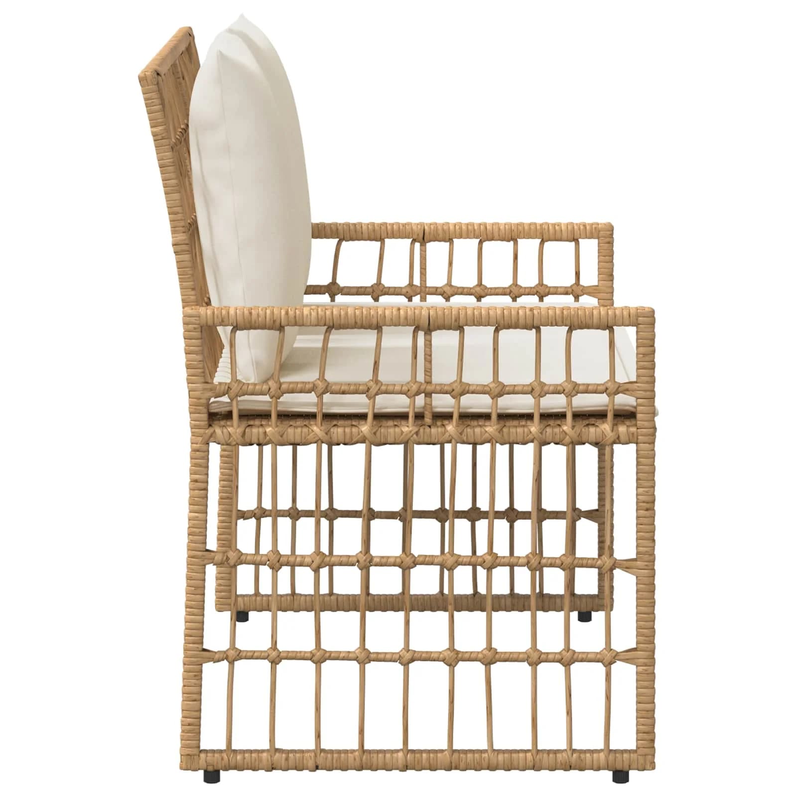 Zunanja klop Enobarvno Naravna in smetana 116 x 55 x 82 cm - slika 6