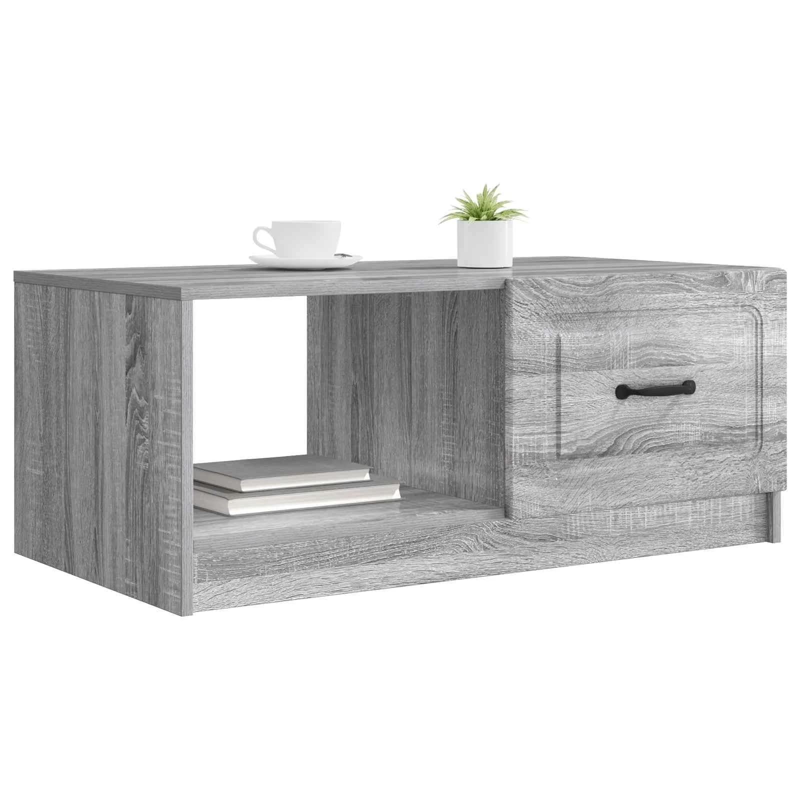 Klubska miza Siva Sonoma 90 x 50 x 37 cm Inženirski les - slika 3