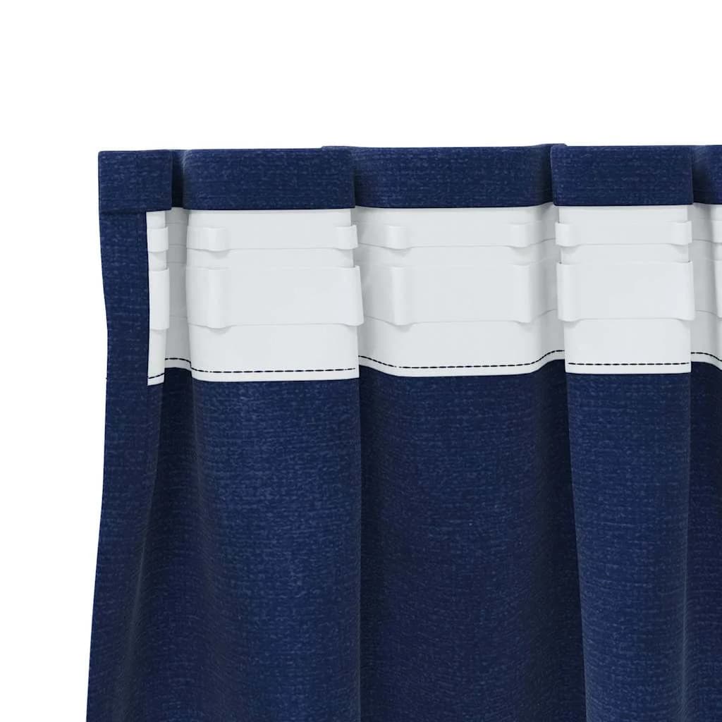 Zatemnitvene zavese 2 kos Temno modra 140 x 245 cm Žamet - slika 5