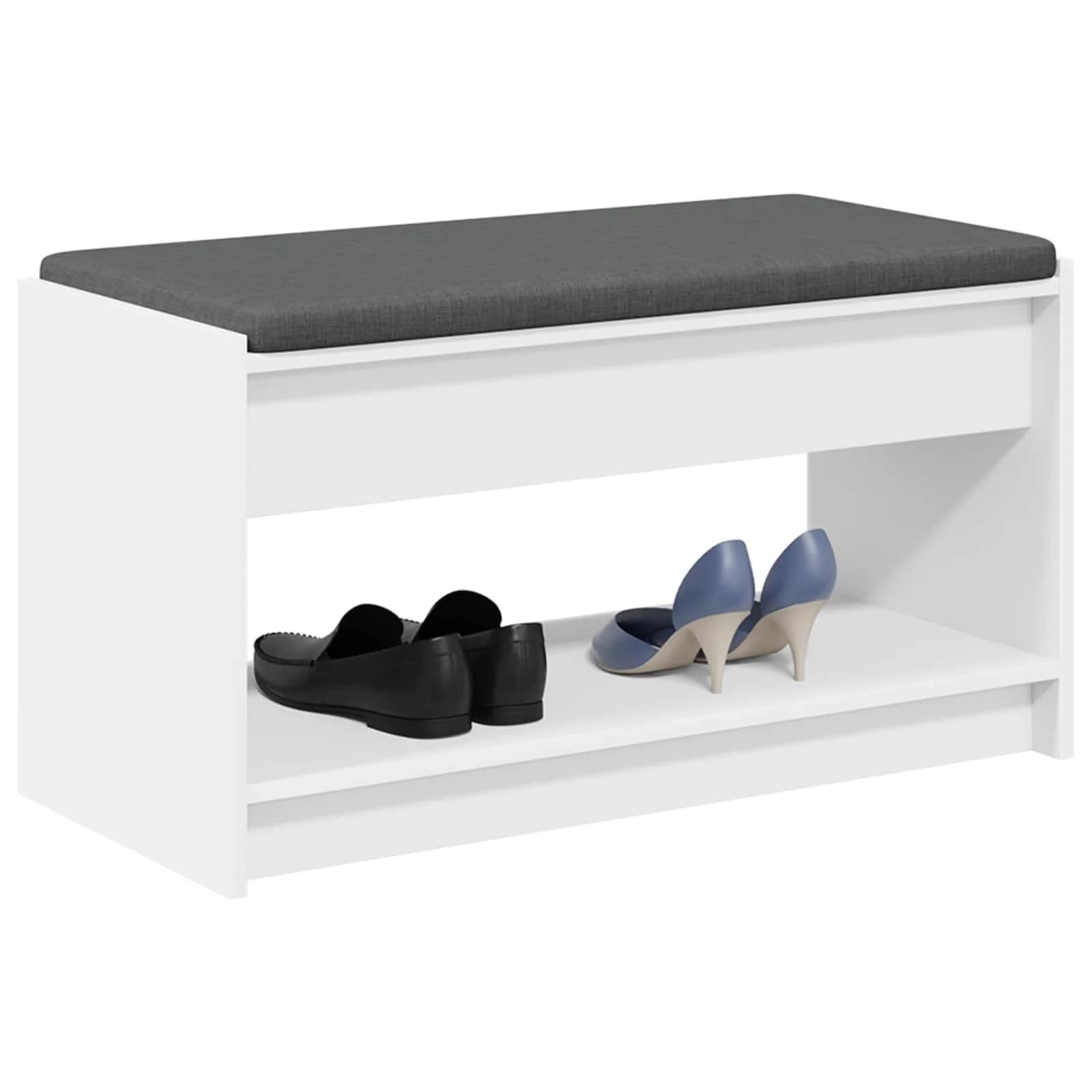 Haldna klop Bela 83 x 38 x 45 cm Oblikovan Les in Tkanina - slika 3