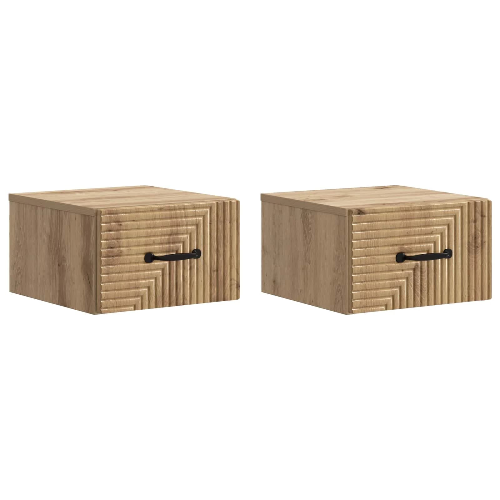 Stenski nočni omarici 2 kos Artisan hrast 34,5 x 33 x 20 cm - slika 2