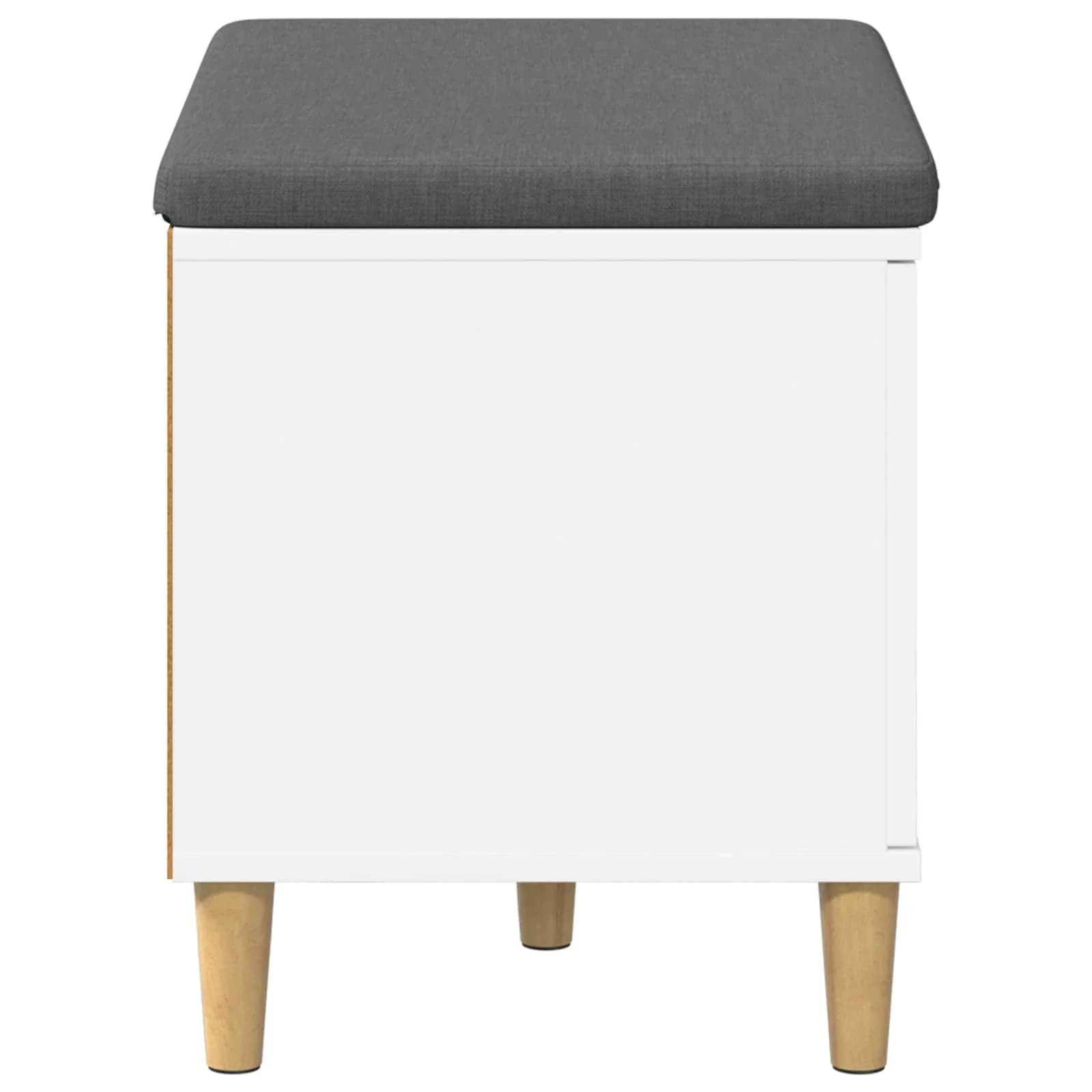 Haldna klop Bela 60 x 38 x 46 cm Oblikovan Les in Tkanina - slika 7