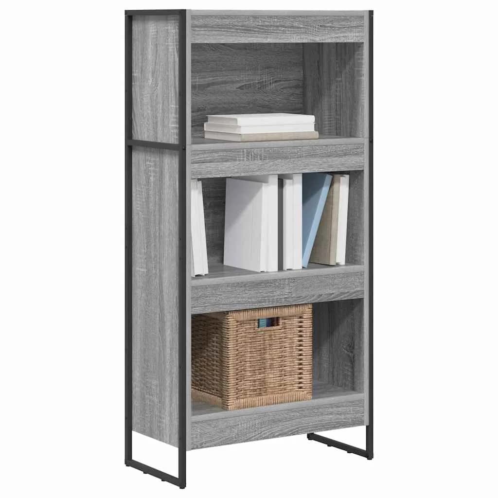 Knjigovni omar 60 x 30 x 121 cm Inženirski les Siva Sonoma - slika 3