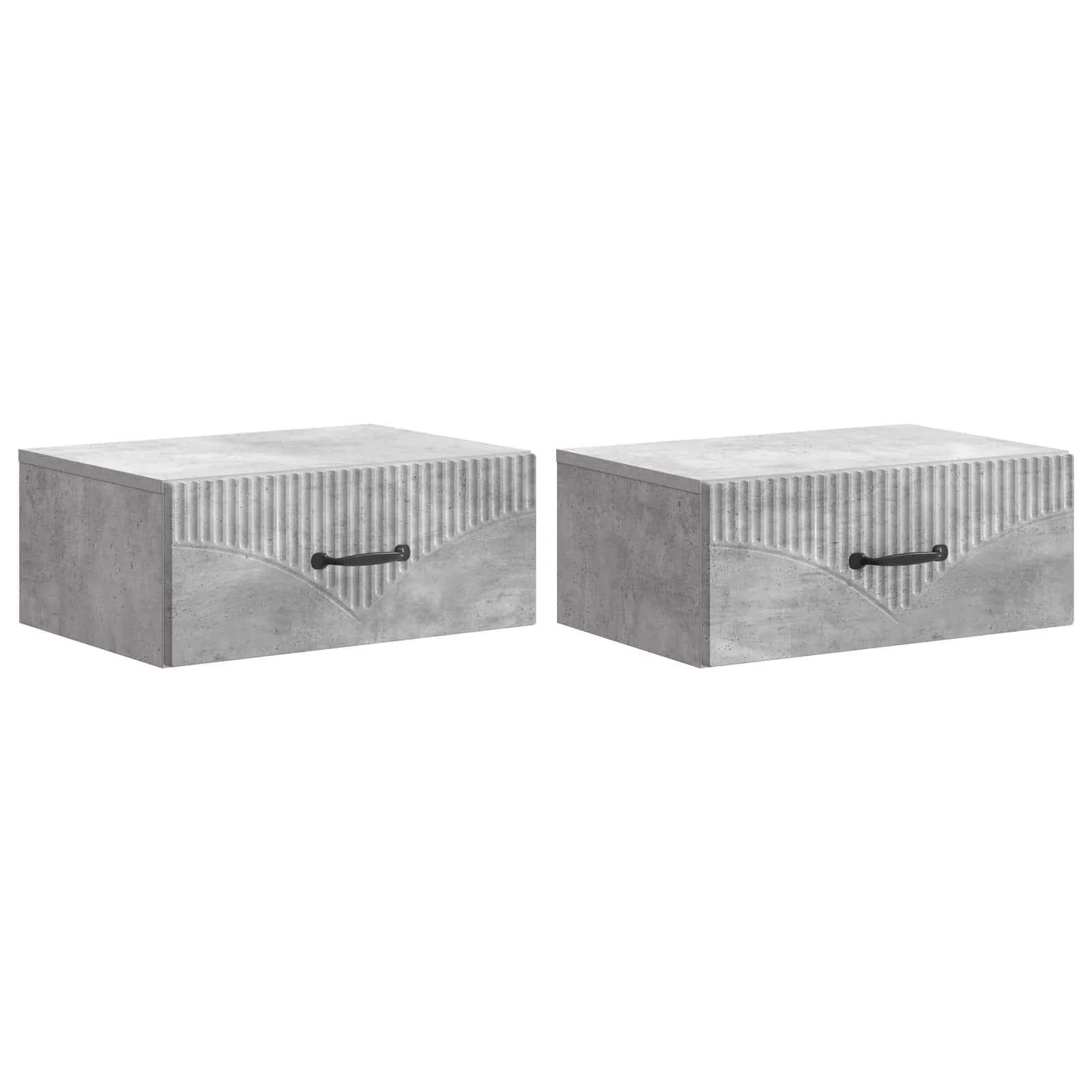 Stenski nočni omarici 2 kos Betonsko siva 49 x 34,5 x 20 cm - slika 2