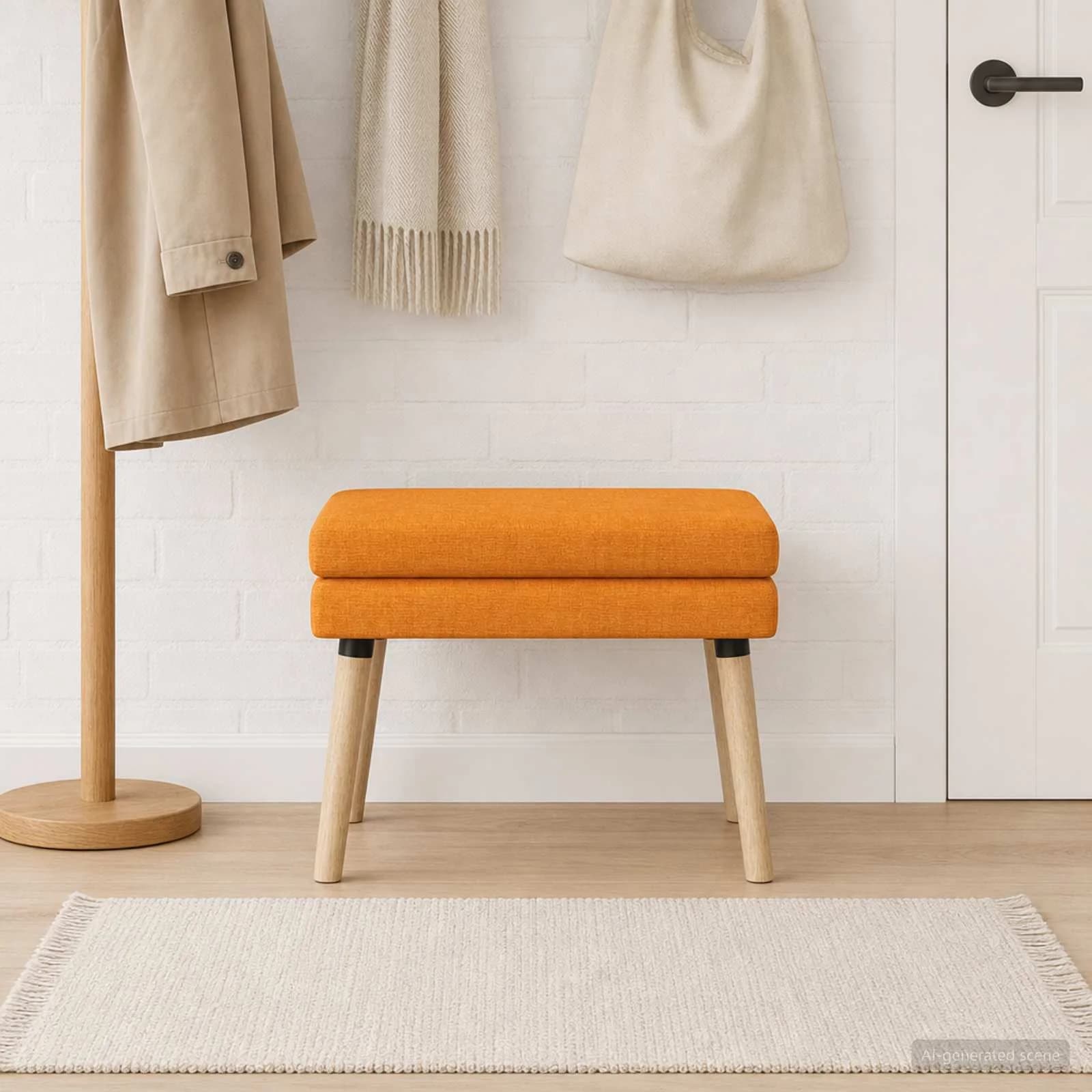 Dvojna klop Temno rumena 60 x 40 x 46 cm Blago - slika 4