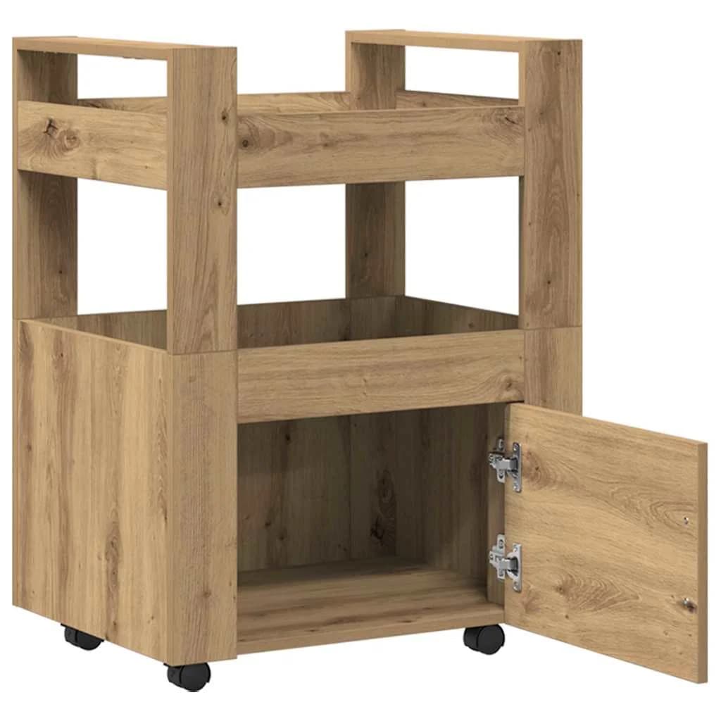 Kuhinjski voziček artisan hrast 60 x 45 x 80 cm Inženirski les - slika 5