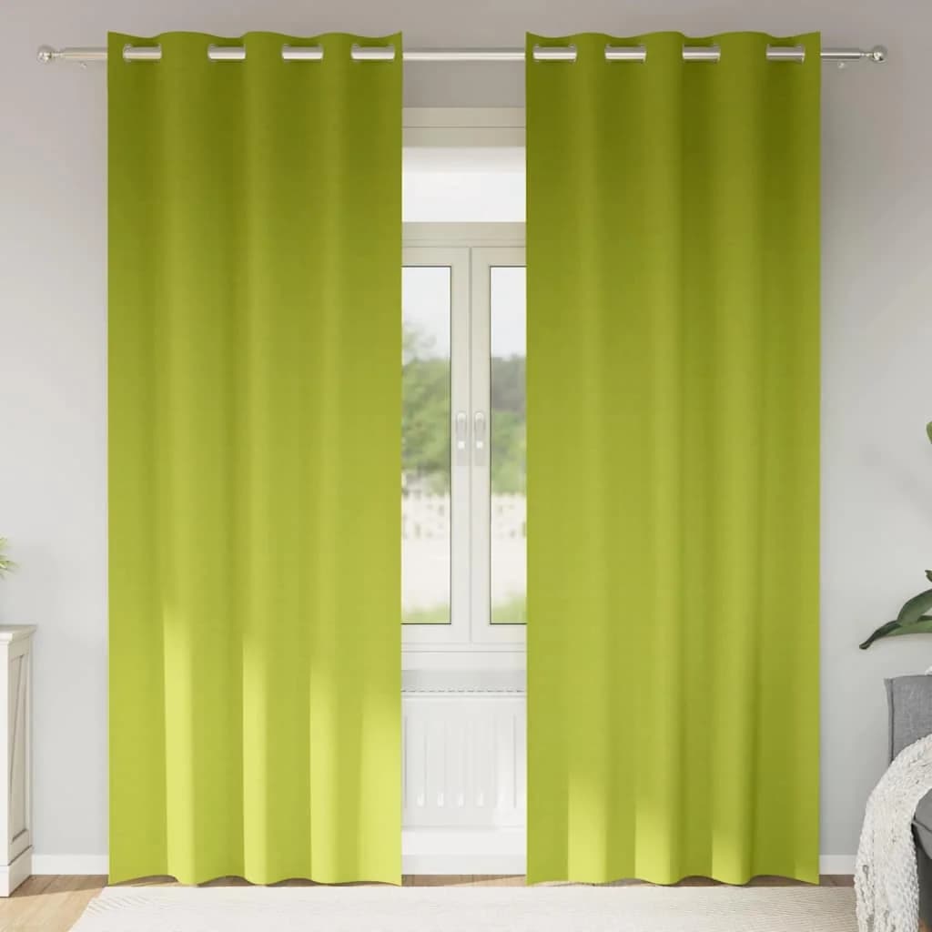 Zavese za zatemnitev z obroči 2 kos Zelena 225 x 140 cm