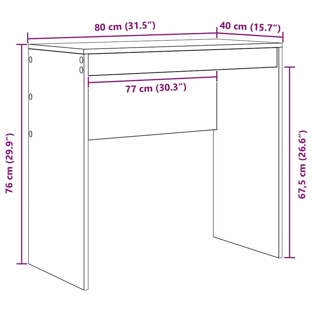 Miza Bela 80 x 40 x 76 cm - slika 12