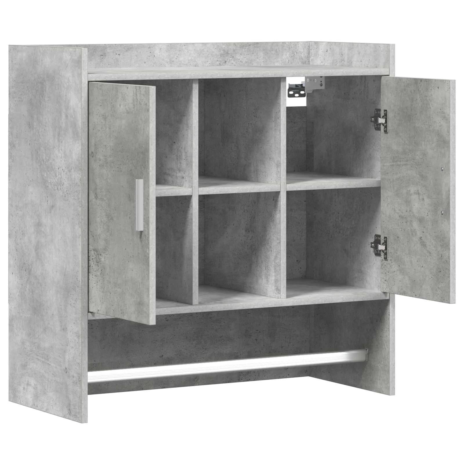 Stenska polica Montaža za steno Betonsko siva 80 x 36 x 80 cm - slika 4