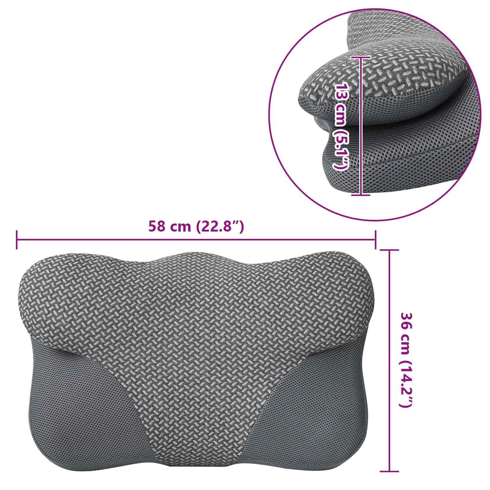 Vzglavnik za vrat Siva Spominska pena 58 x 36 x 13 cm - slika 12