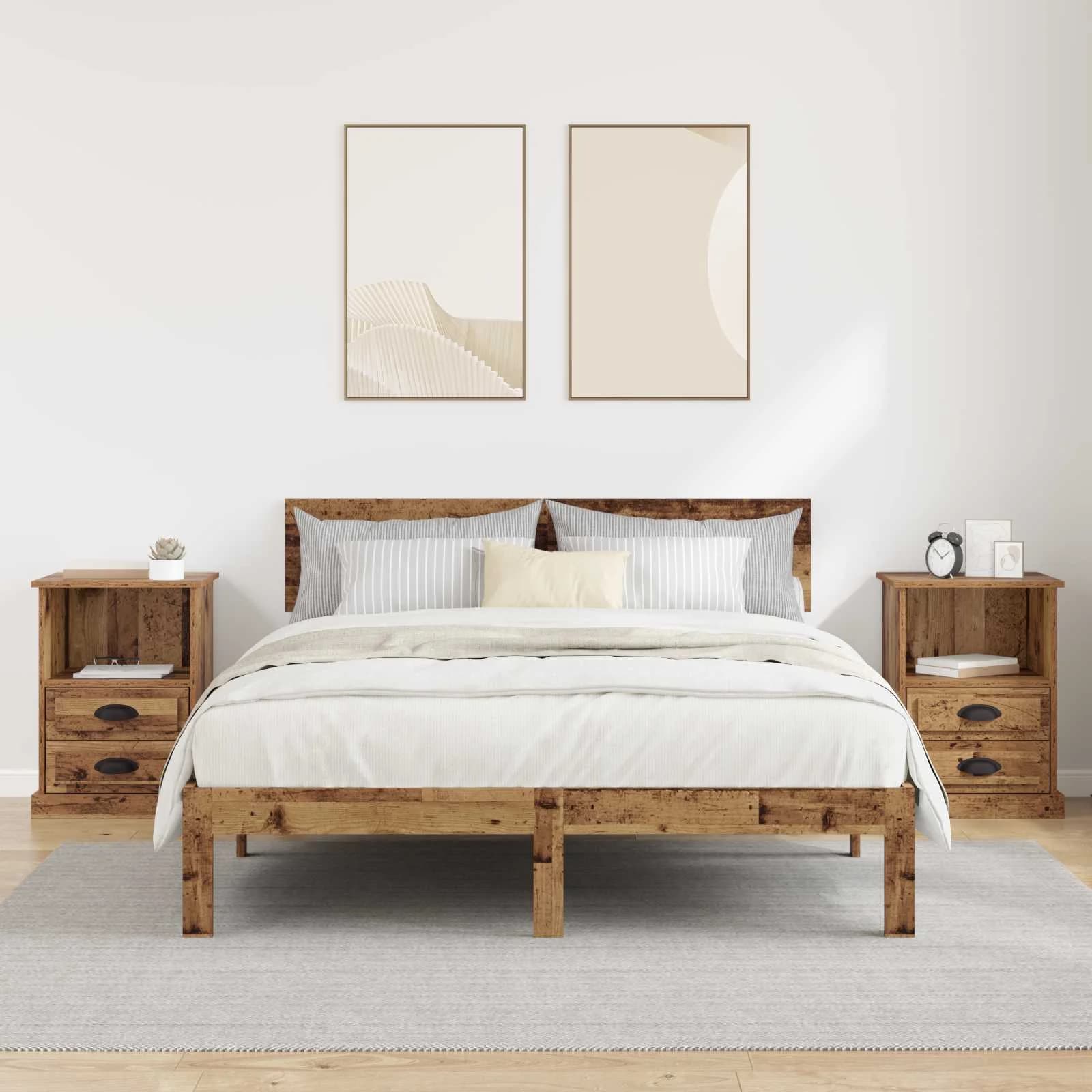 Nočna omarica 2 kos Star les 36 x 43 x 60 cm Inženirski les - slika 4