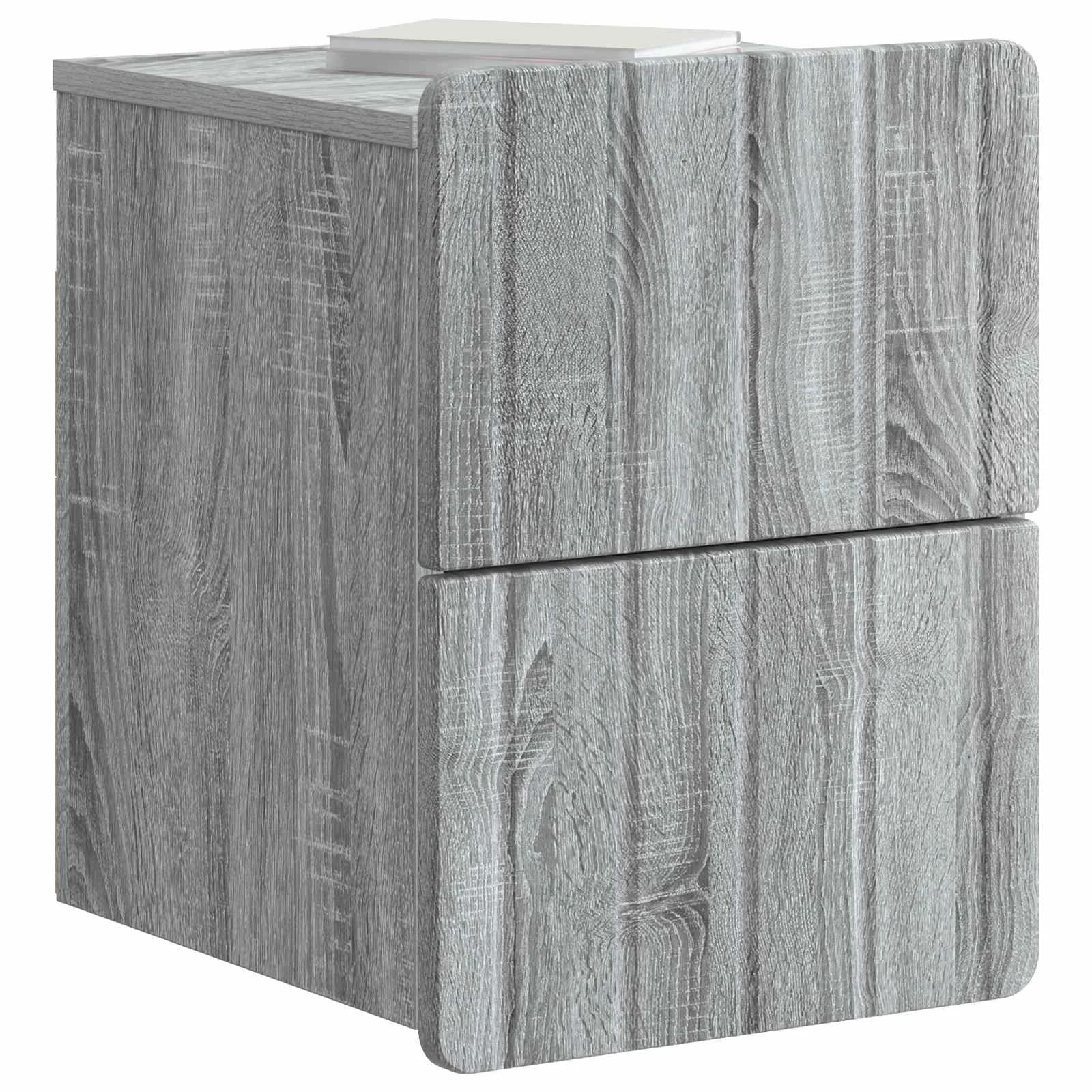 Stenski nočni omarici s predalom Siva Sonoma 33 x 34,5 x 43 cm - slika 3
