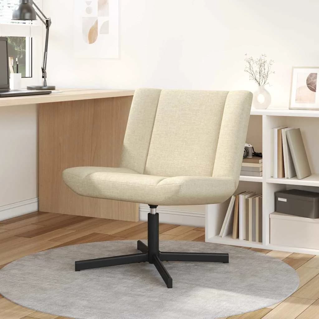 Vrtljiv stol Krem 63 x 75 x 76 cm blago