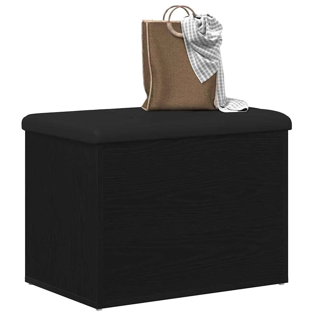 Klop s prostorom za shranjevanje Črni hrast 62 x 42 x 45 cm - slika 3