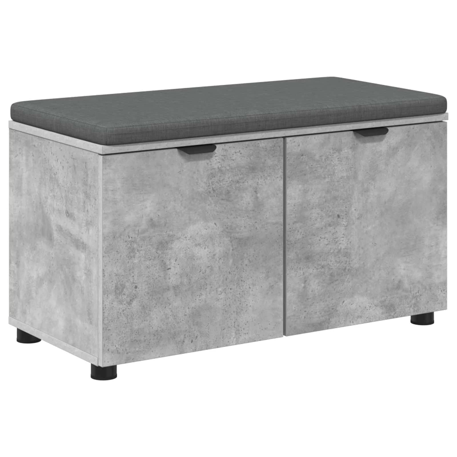 Haldna klop Beton Siva 80 x 38 x 46 cm Oblikovan Les in Tkanina - slika 2