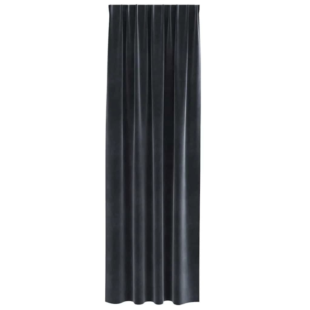 Zatemnitvene zavese 2 kos Temno siva 140 x 245 cm Žamet - slika 4