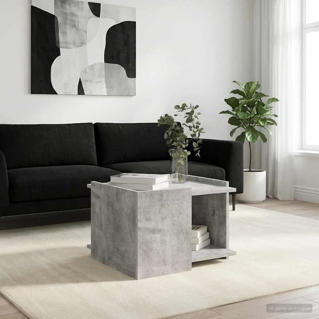 Klubska miza Betonsko siva 50,5 x 50 x 33 cm Inženirski les