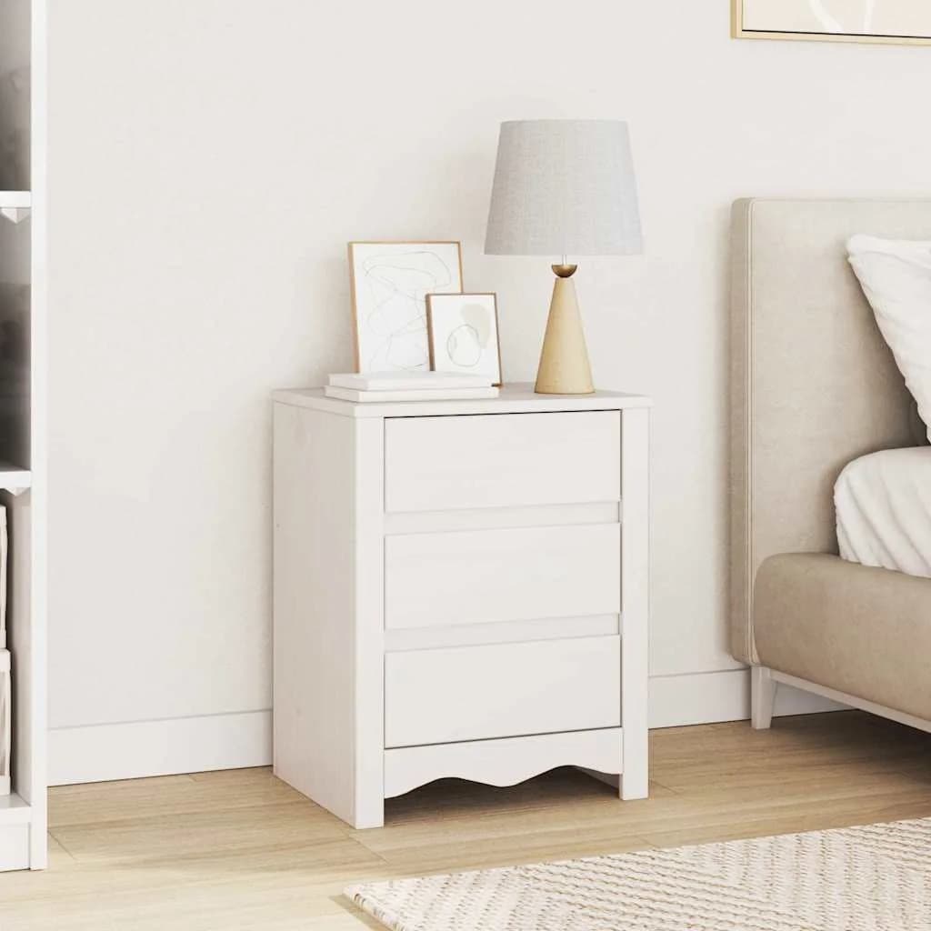 Klubska miza Drammen Bela 45 x 35 x 56 cm Masivno borovo les
