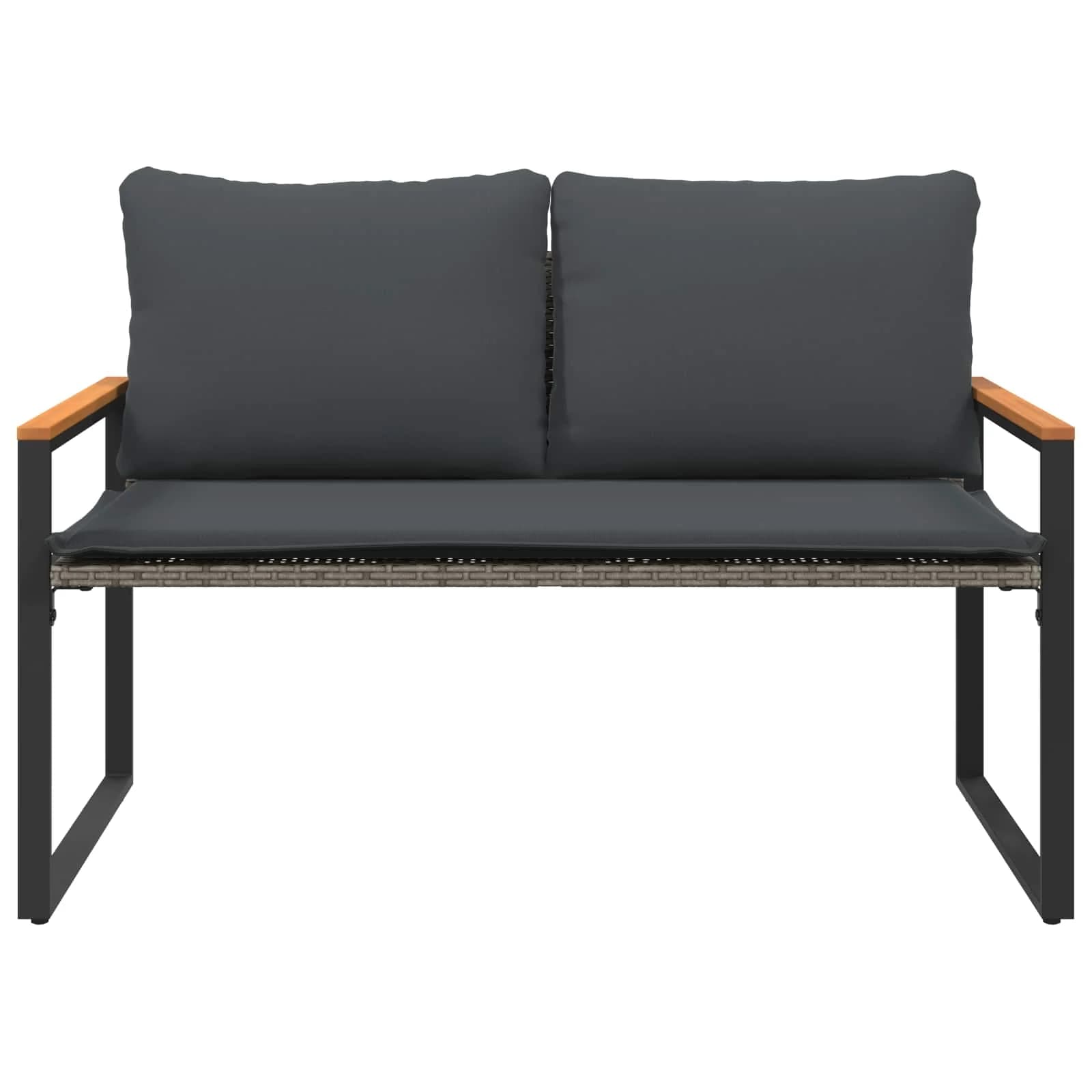 klop z blazino Siva in temno siva 115 x 65 x 72 cm Ratan - slika 5