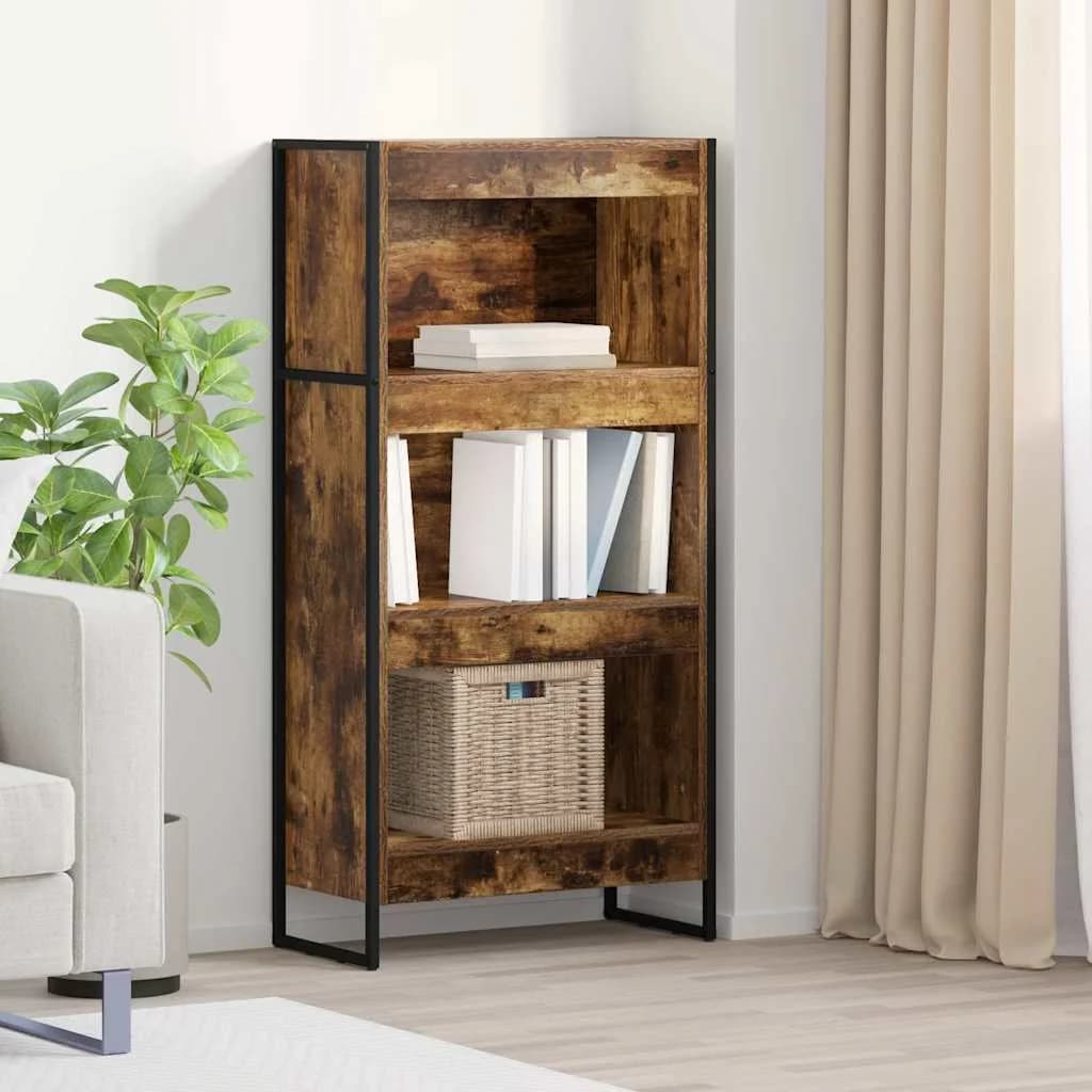 Knjigovni omar 60 x 30 x 121 cm Inženirski les Dimni hrast