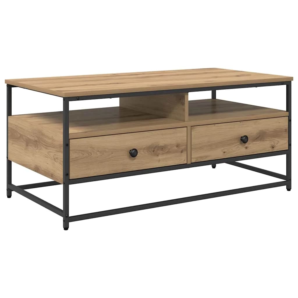 Klubska miza Umetni hrast 100 x 51 x 45 cm Inženirski les - slika 2